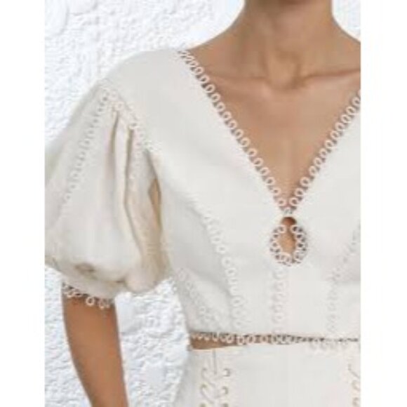 Zimmermann Painted Heart Tear Bodice in White - Picture 2 of 5